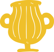 flat color illustration cartoon of a golden vase png