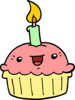 cartone animato Cupcake con candela png