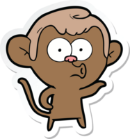 autocollant d'un singe hurlant de dessin animé png