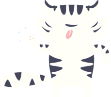 tigre blanc de dessin animé de style plat couleur png