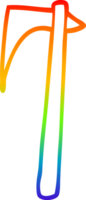 desenho de linha de gradiente de arco-íris machado viking dos desenhos animados png