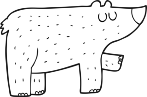 negro y blanco dibujos animados oso png