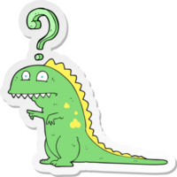 Aufkleber eines verwirrten Cartoon-Dinosauriers png