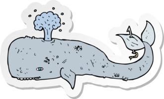 autocollant d'une baleine de dessin animé png