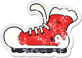 distressed sticker of a cartoon sneaker png