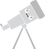 flat color retro cartoon telescope png