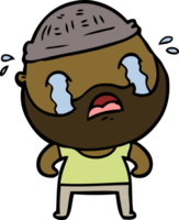 cartoon bearded man crying png