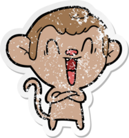 adesivo angosciato di una scimmia che ride cartone animato png