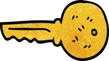 cartoon doodle gold key png