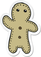 sticker of a cartoon gingerbread man png