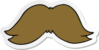 doodle de desenho de adesivo de bigode de um homem png