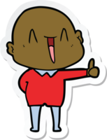 sticker of a happy cartoon bald man png