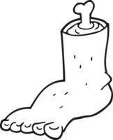 noir et blanc dessin animé coupé pied png