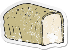 pegatina retro angustiada de un pan de dibujos animados png