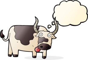 Cartoon-Stier mit Gedankenblase png