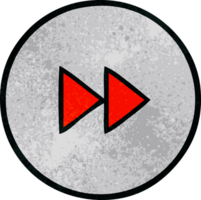 retro grunge texture cartoon fast forward button png