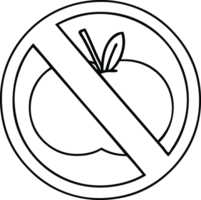 line drawing cartoon no food allowed sign png
