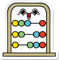 sticker of a cute cartoon abacus png