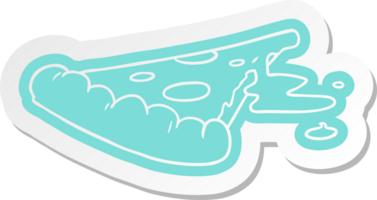 cartoon sticker of a slice of pizza png