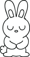 quirky line drawing cartoon rabbit png