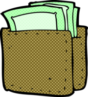 cartoon wallet full of cash png