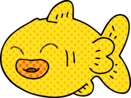 pesce cartone animato in stile fumetto eccentrico png