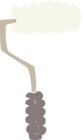 flat color illustration of a cartoon paint roller png