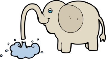 elefante de dibujos animados chorros de agua png