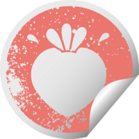 nödställda cirkulär skalning klistermärke symbol jordgubbe png