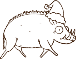 Christmas Boar Charcoal Drawing png