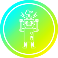 malfunctioning robot circular in cold gradient spectrum png