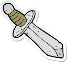 adesivo de uma espada de desenho animado png