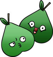 gradient shaded cartoon pears png