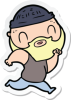 sticker of a cartoon bearded man png