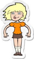 sticker of a cartoon happy woman png