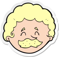 sticker of a cartoon man with mustache png