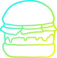 hambúrguer empilhado de desenho de linha de gradiente frio png