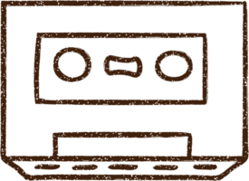 dessin au fusain sur cassette png