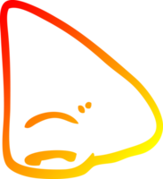 warm gradient line drawing cartoon nose png