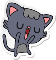 sticker cartoon of cute kawaii cat png