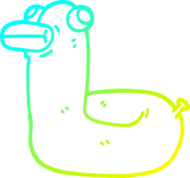desenho de linha de gradiente frio desenho animado pato de anel amarelo png