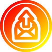send email circular in hot gradient spectrum png