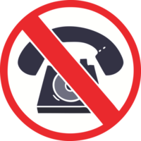 flat color retro cartoon no phones allowed sign png