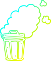 cold gradient line drawing cartoon stinky garbage can png