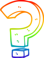 rainbow gradient line drawing cartoon question mark png