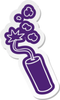 cartoon sticker of a lit dynamite stick png