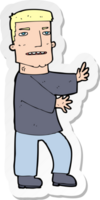 sticker of a cartoon man gesturing png