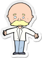 sticker of a cartoon bald man with open arms png