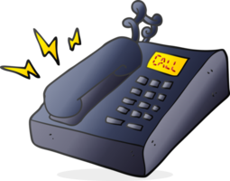 téléphone de bureau de dessin animé png