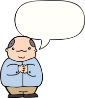 cartoon balding man and speech bubble png